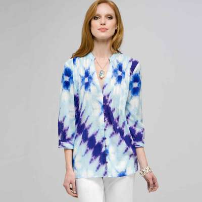 3/4 Sleeve Pleated Tunic